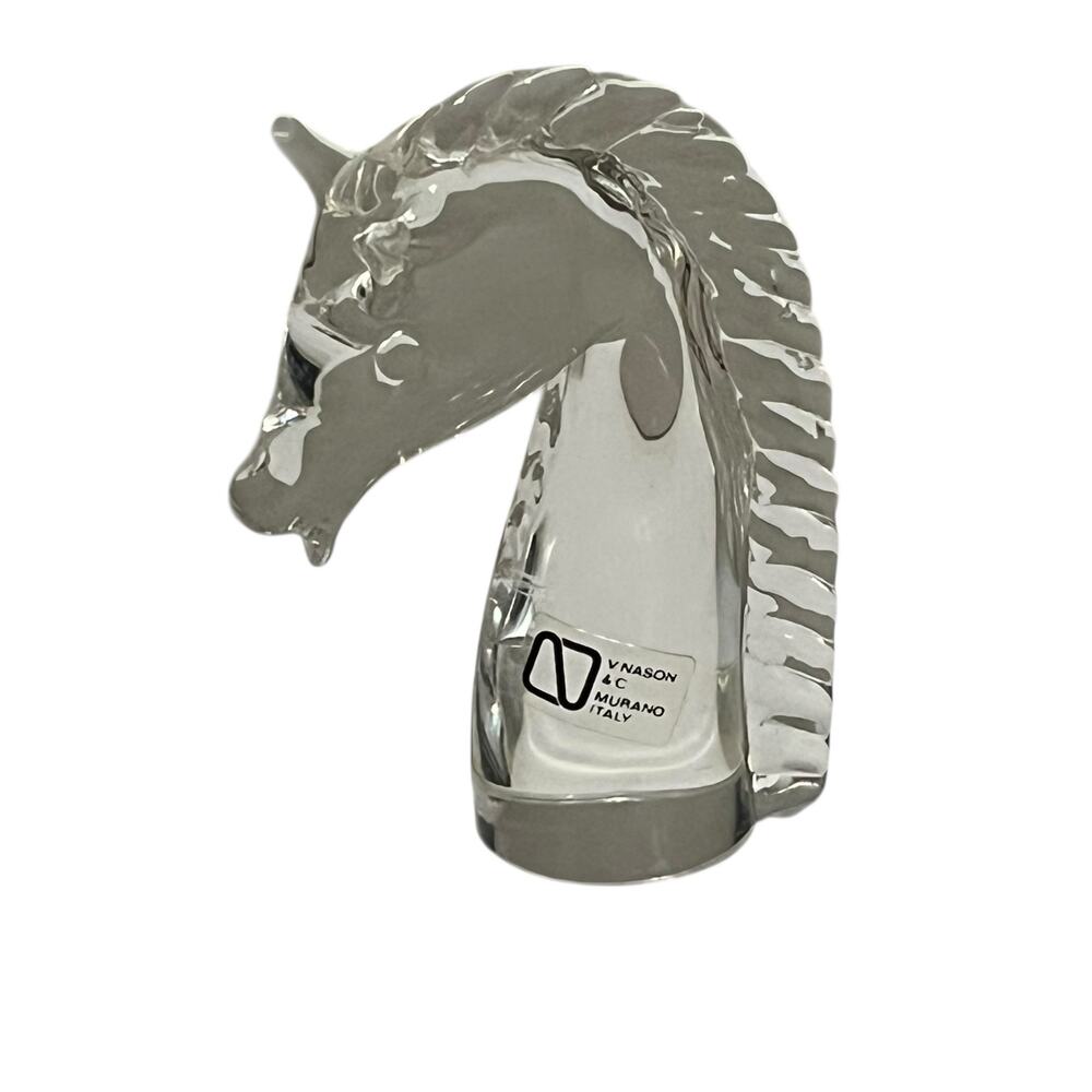 Vincenzo Nason & C Murano Italy Art Glass Horse Head Sculpture
